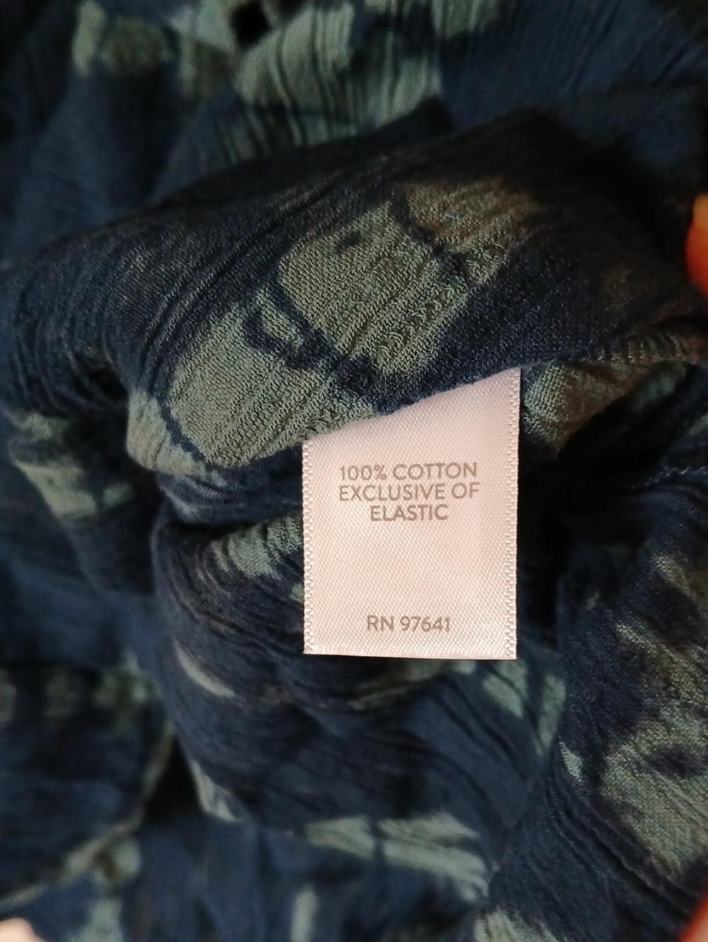 J. Jill Pure Jill Blue Cotton Tie Dye Short Sleeve Shirt - Picture 3 of 5